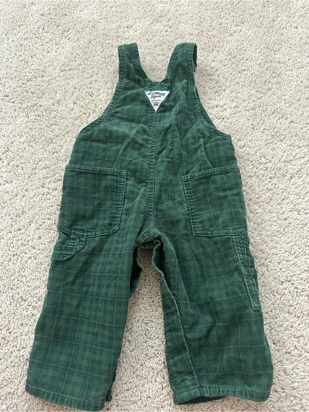 OshKosh B'gosh Green plaid Corduroy Overalls